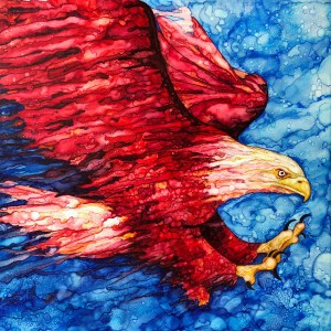 Painting of a bald eagle